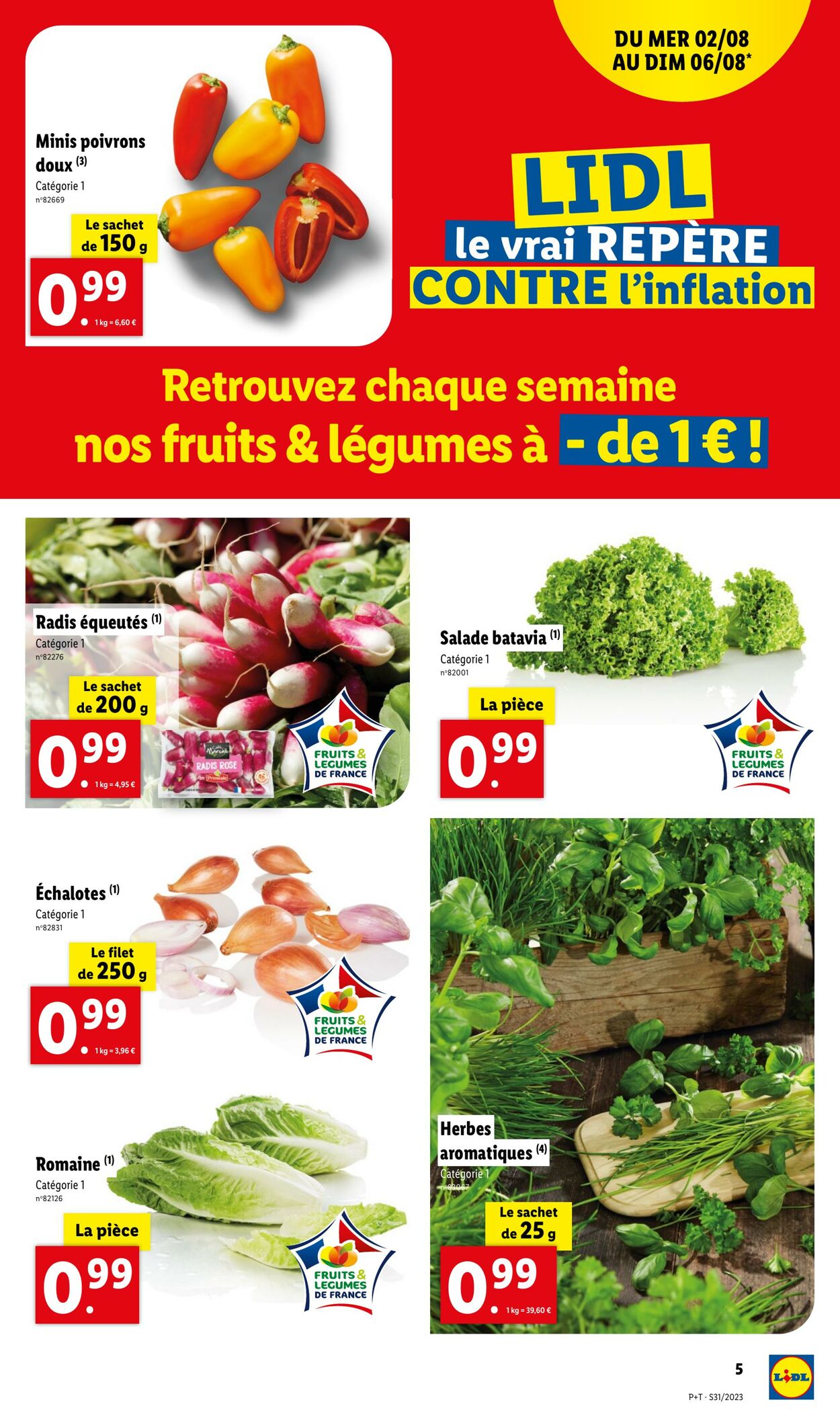 Lidl Catalogue Promotionnel Valable à partir du 02 08 au 08 08 Page