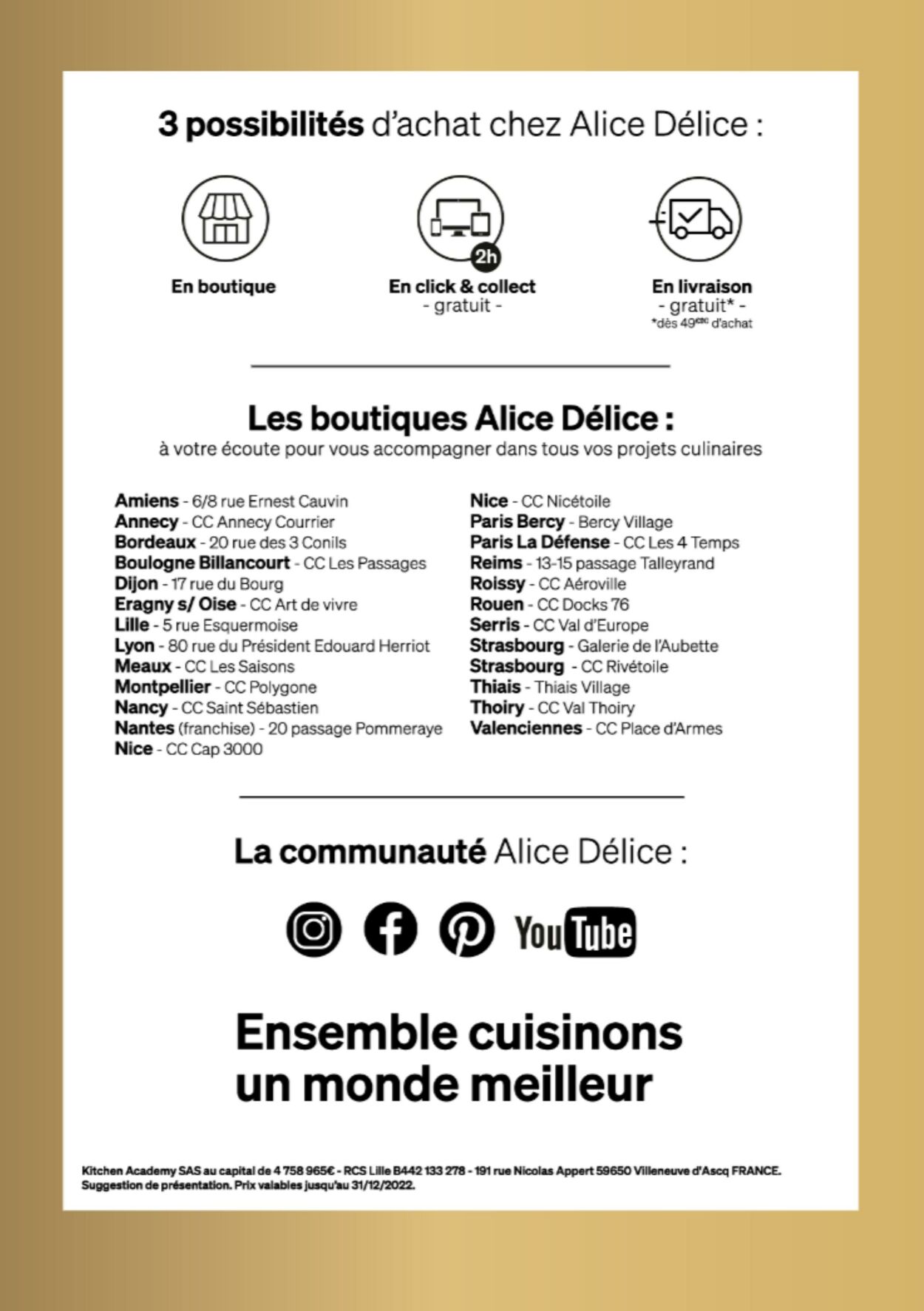 Catalogue Alice Délice 01.11.2022 - 31.12.2022