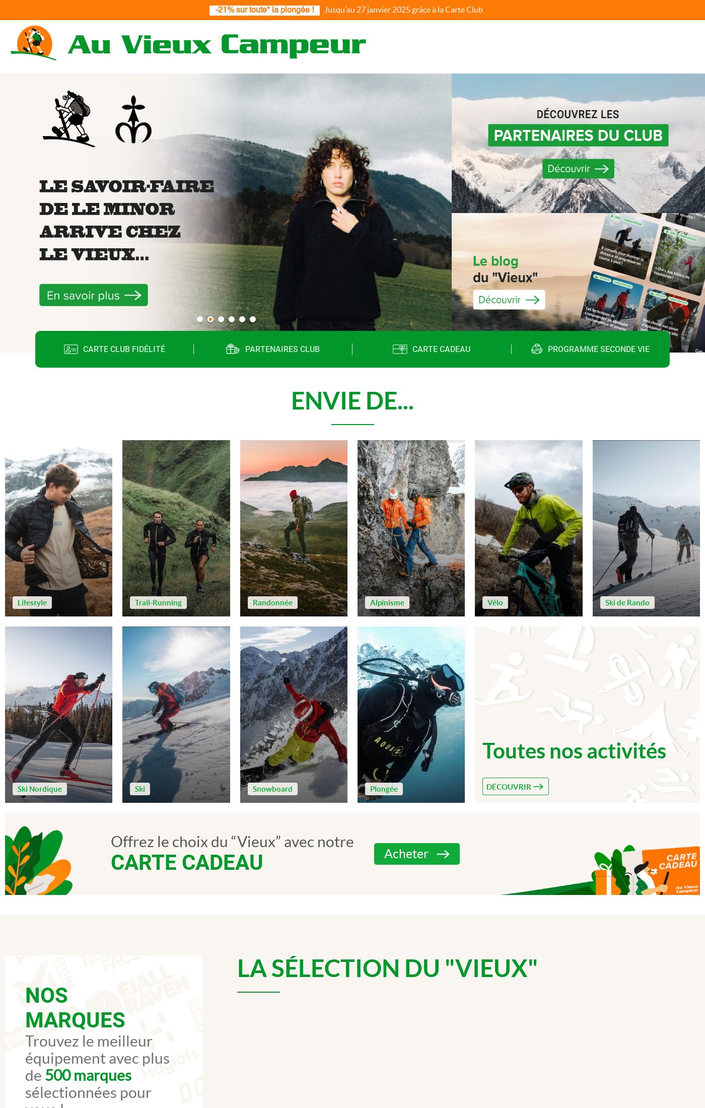 Au Vieux Campeur Catalogues promotionnels