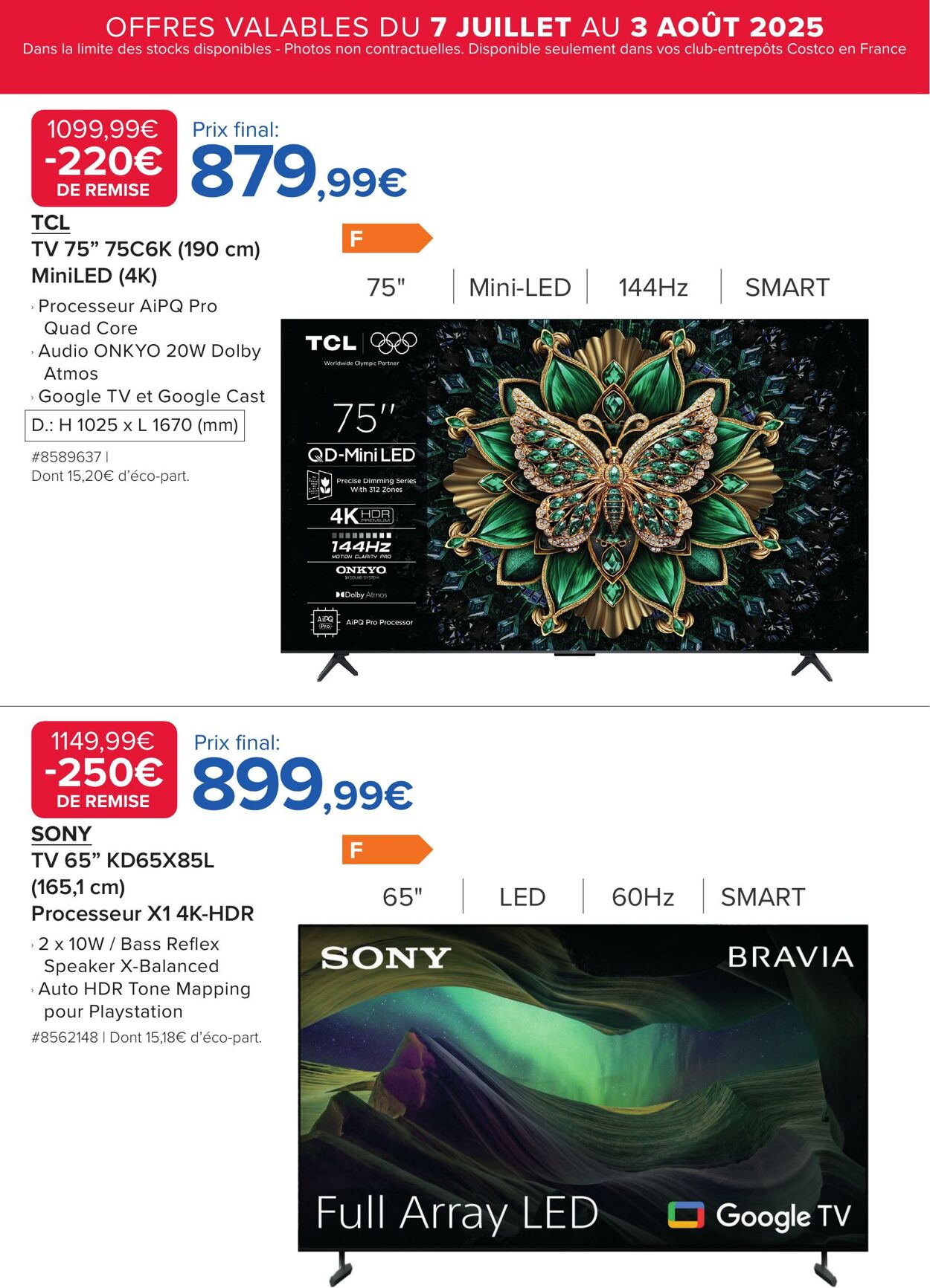 Catalogue Costco 07.07.2025 - 03.08.2025
