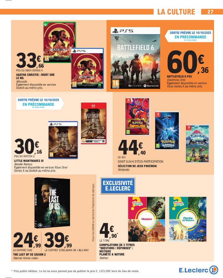 Catalogue E. Leclerc 30.09.2025 - 11.10.2025