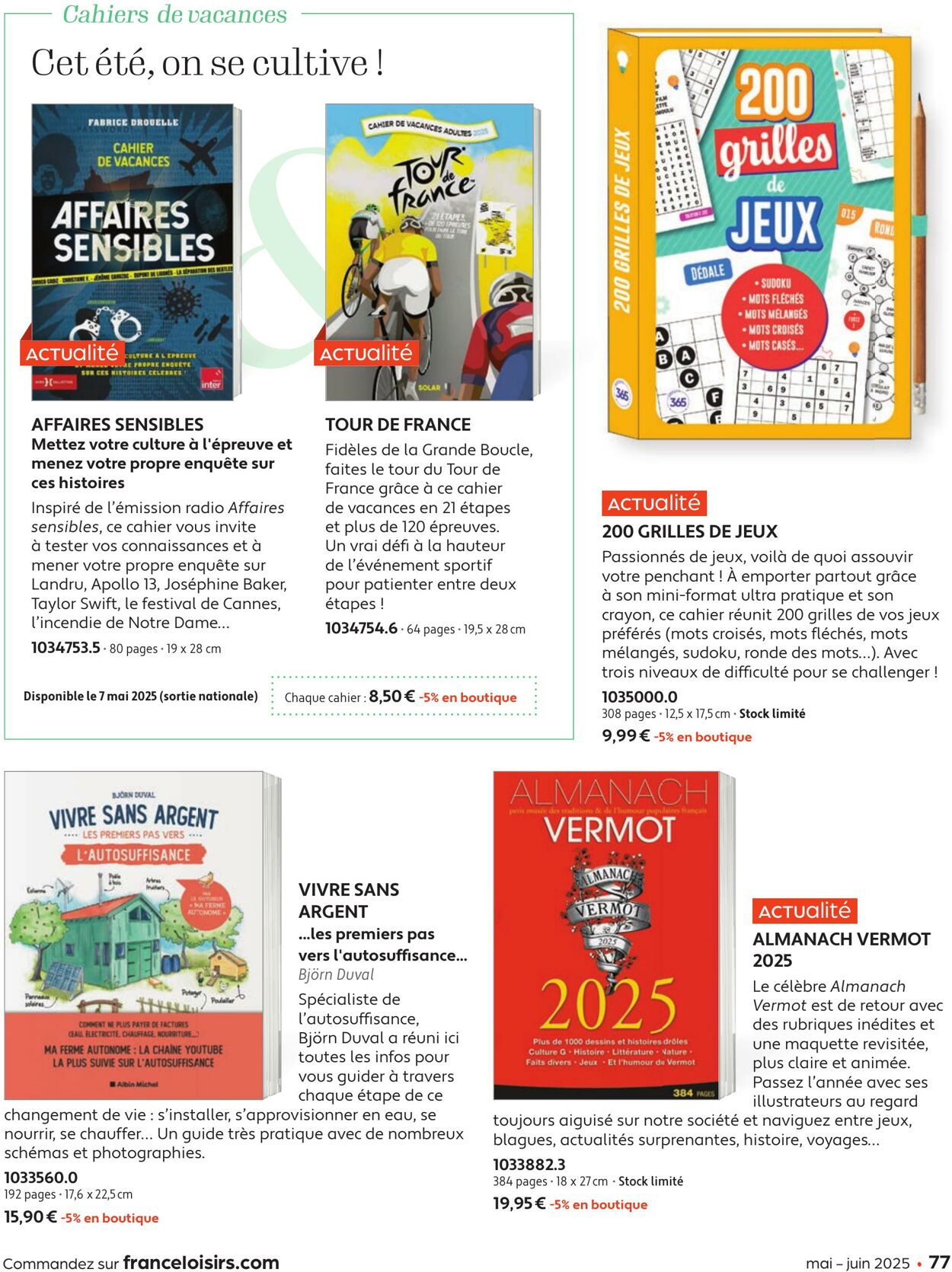 Catalogue France Loisirs 01.05.2025 - 30.06.2025