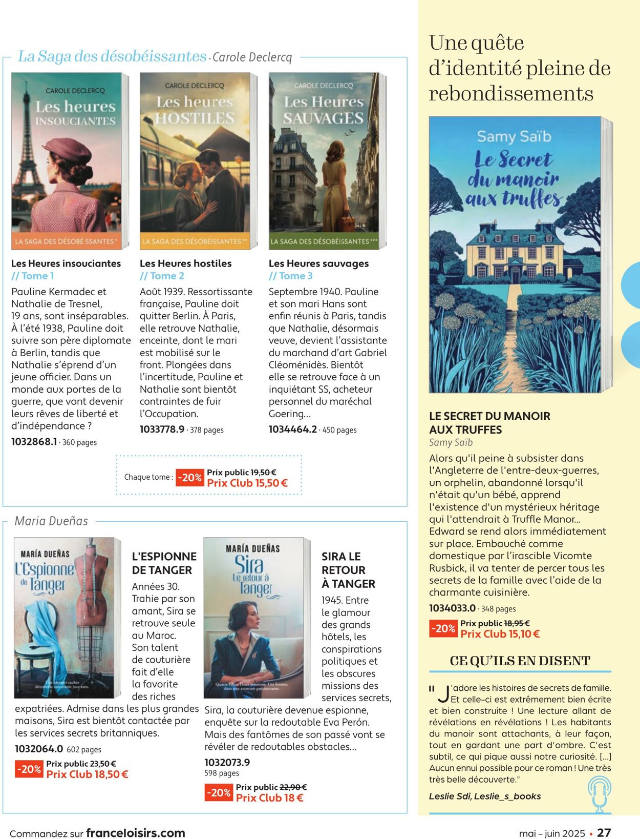 Catalogue France Loisirs 01.05.2025 - 30.06.2025