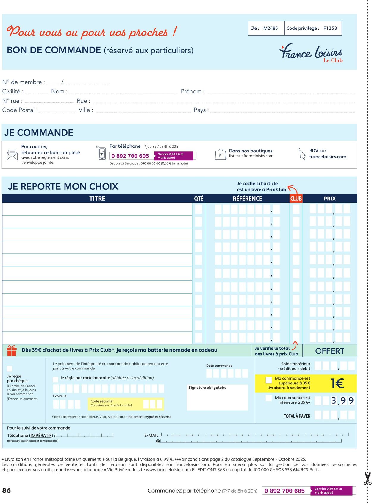 Catalogue France Loisirs 01.08.2025 - 30.09.2025