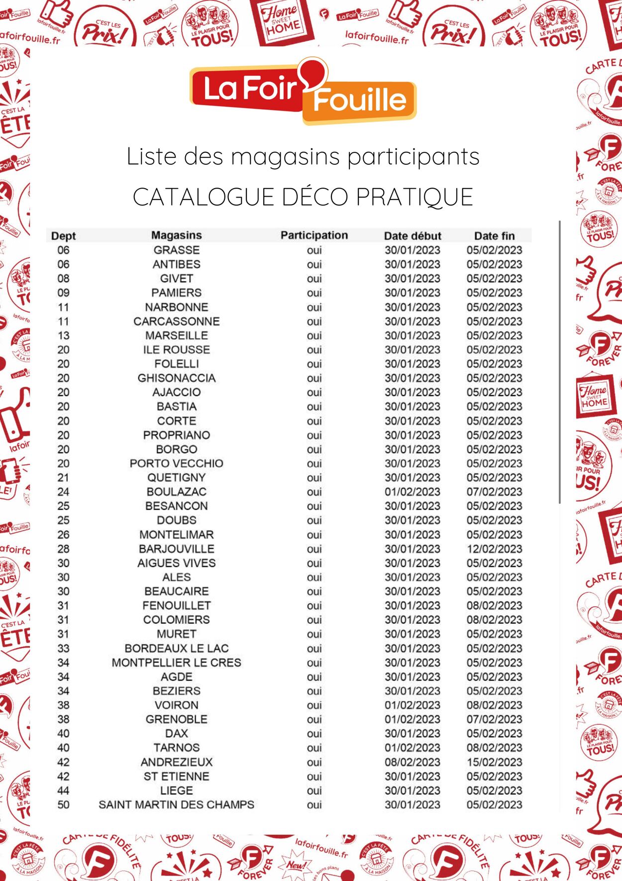 Catalogue La Foir’Fouille 30.01.2023 - 12.02.2023