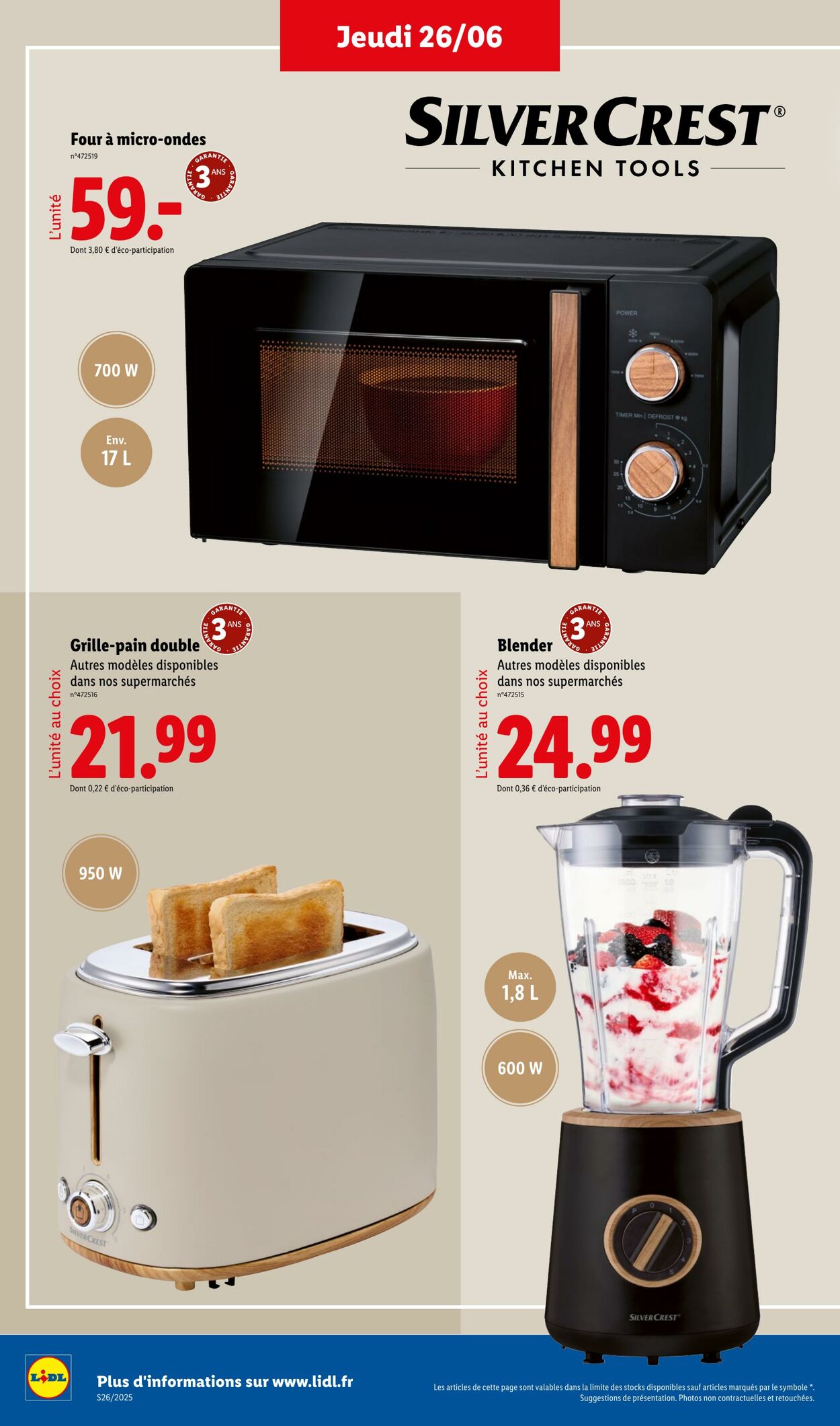 Catalogue Lidl 26.06.2025 - 30.06.2025