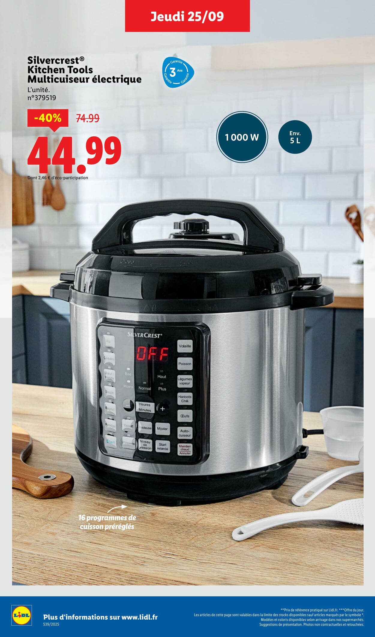 Catalogue Lidl 25.09.2025 - 01.10.2025