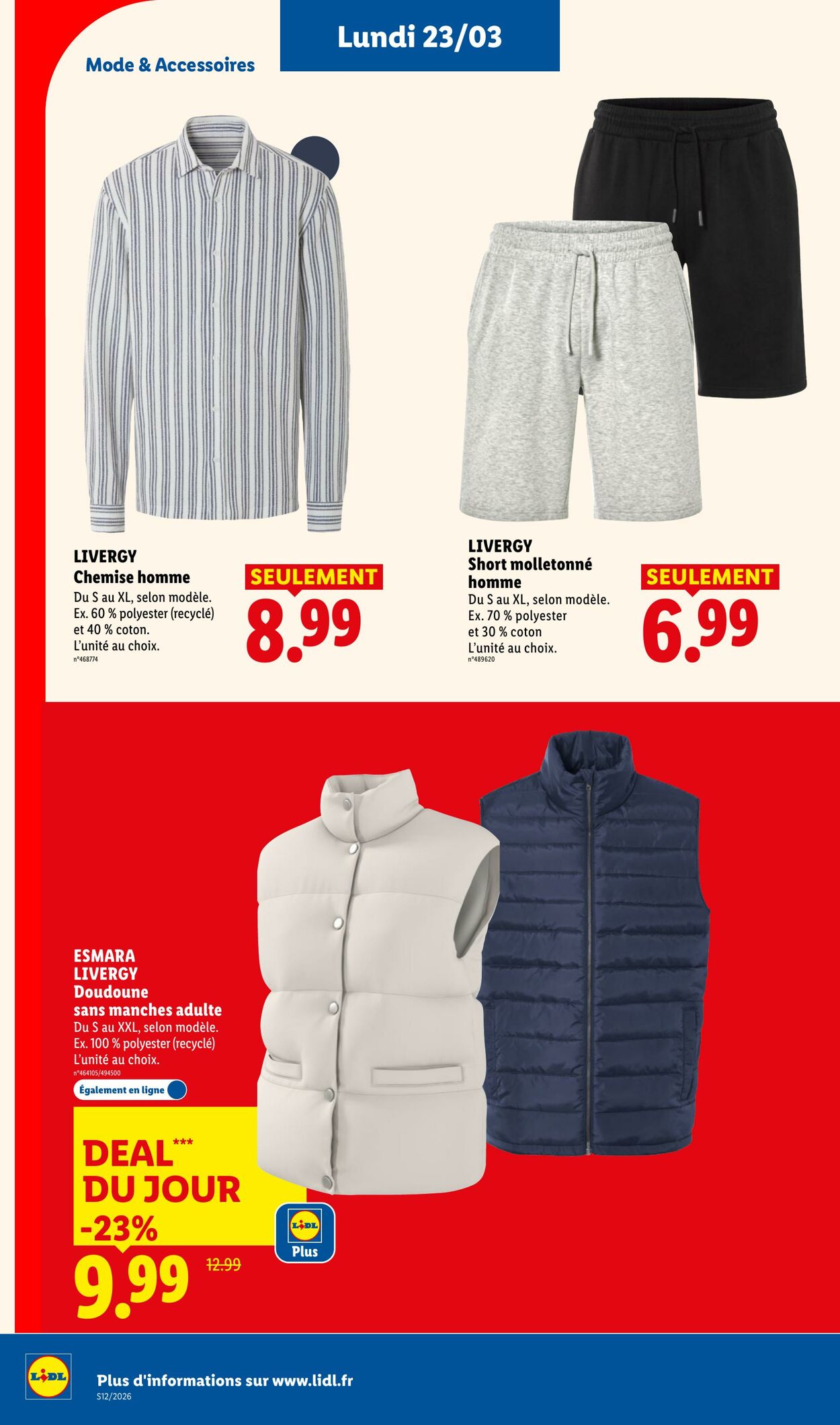 Catalogue Lidl 15.03.2026 - 25.03.2026