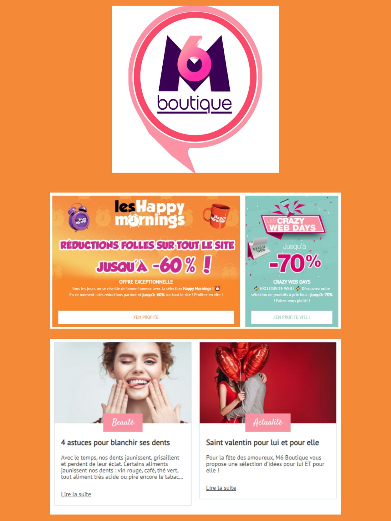 M6 Boutique - Promos