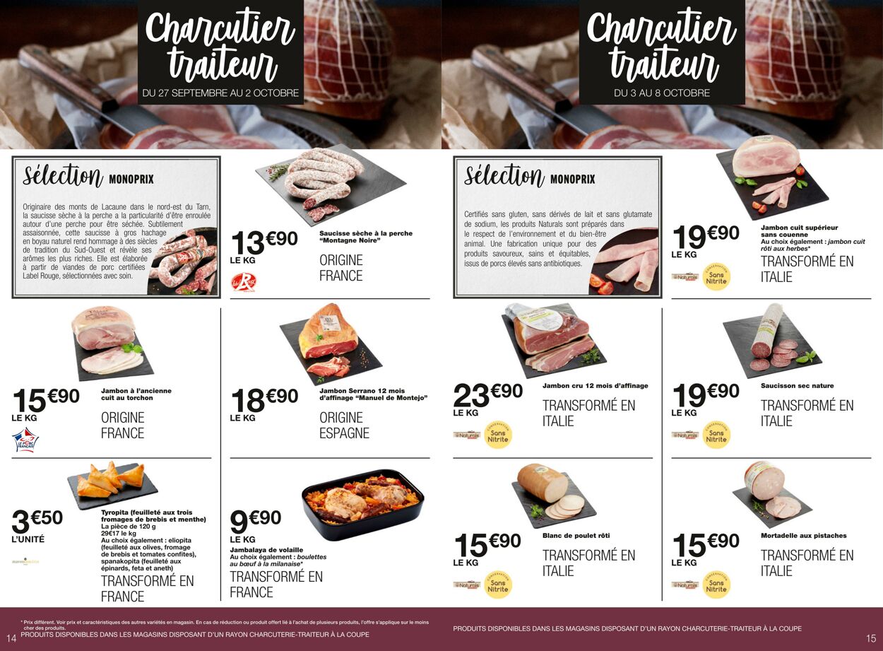 Catalogue Monoprix 27.09.2023 - 08.10.2023