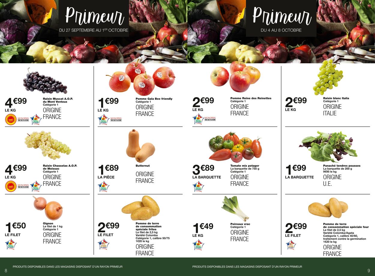 Catalogue Monoprix 27.09.2023 - 08.10.2023